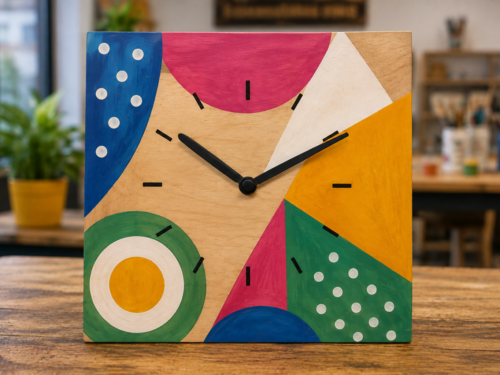 Horloge murale colorée