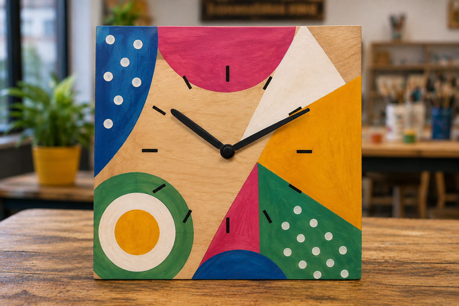 Horloge murale colorée